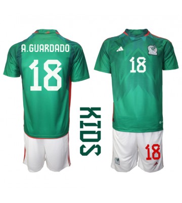 Mexico Andres Guardado #18 Hjemmedraktsett Barn VM 2022 Kortermet (+ Korte bukser)